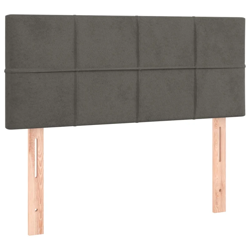 Tête de lit accessoire couchage chambre à coucher meuble 80 x 5 x 78/88 cm tissu velours gris foncé TDL0203176