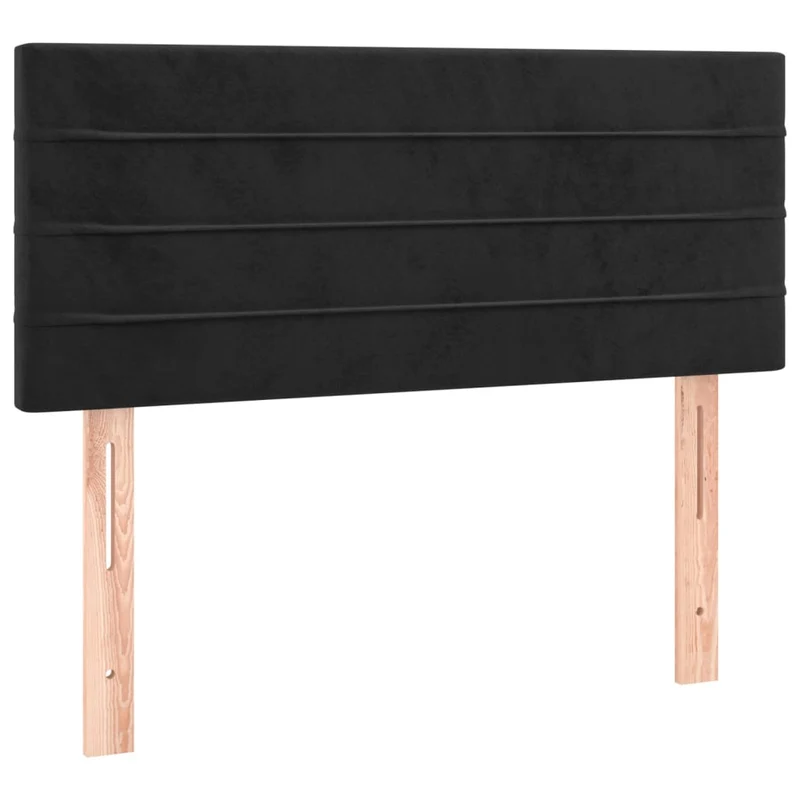 Tête de lit accessoire couchage chambre à coucher meuble 90 x 5 x 78/88 cm tissu velours noir TDL0202071