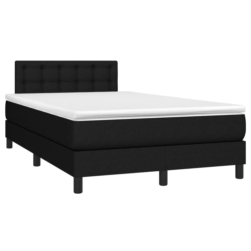 Cadre de lit LED avec sommier tête de lit matelas 120 x 200 cm tissu noir TDL0209294