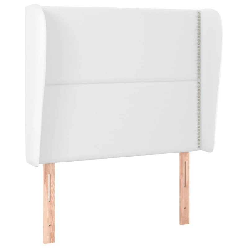 Tête de lit accessoire couchage chambre à coucher meuble avec rebord latéral 103 x 23 x 118/128 cm synthétique blanc TDL0205797