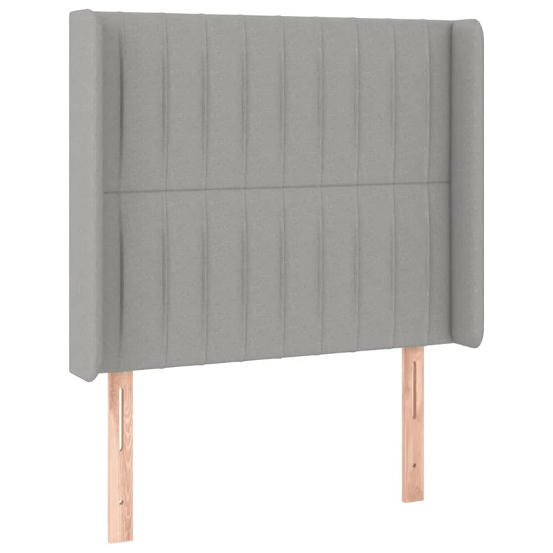 Tête de lit accessoire couchage chambre à coucher meuble à LED 103 x 16 x 118/128 cm tissu gris clair TDL0201433