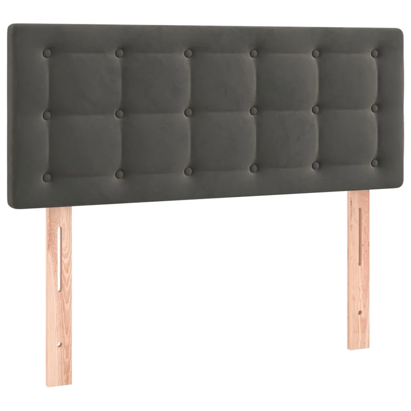 Tête de lit accessoire couchage chambre à coucher meuble à LED 100 x 5 x 78/88 cm tissu velours gris foncé TDL0201191