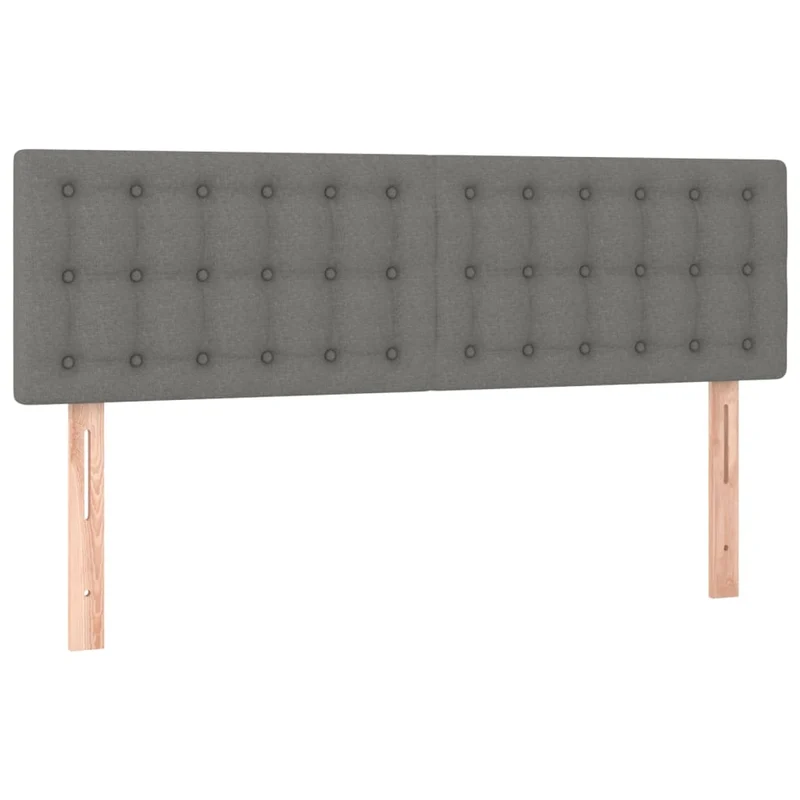 Tête de lit accessoire couchage chambre à coucher meuble à LED 144 x 5 x 78/88 cm tissu gris foncé TDL0201155