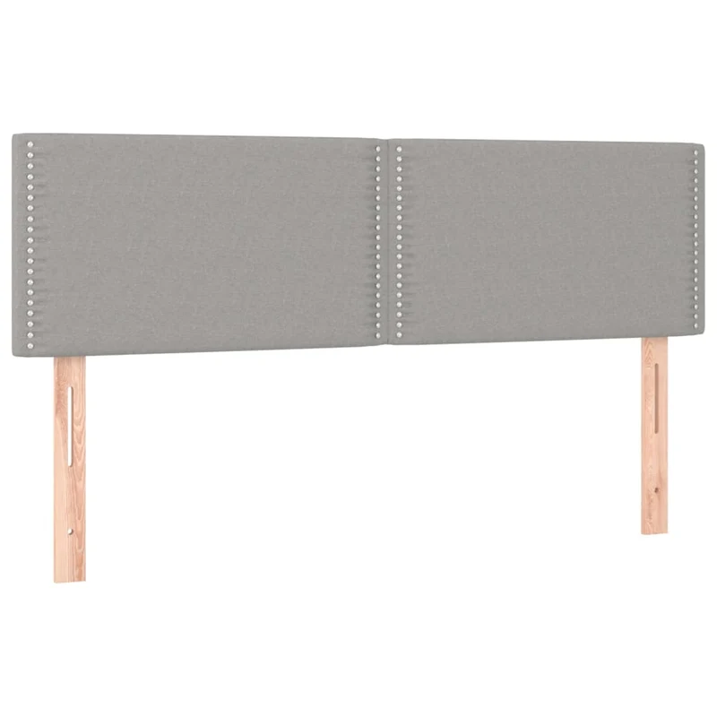 Tête de lit accessoire couchage chambre à coucher meuble en 2 parties 72 x 5 x 78/88 cm tissu gris clair TDL0206431