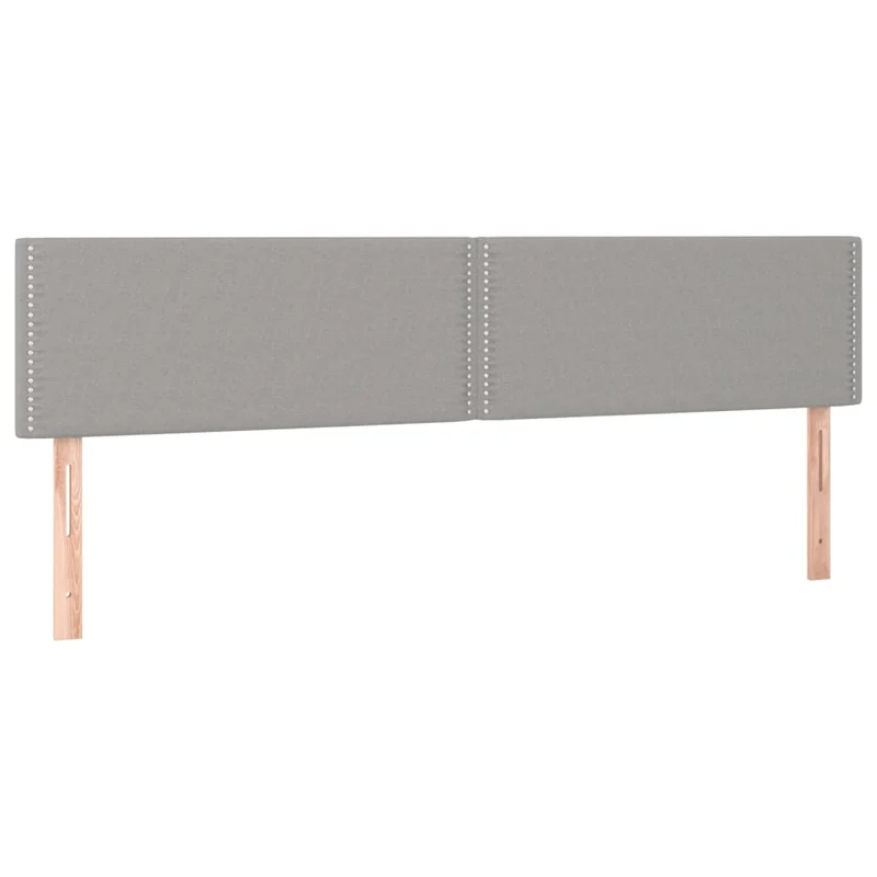 Tête de lit accessoire couchage chambre à coucher meuble en 2 parties 90 x 5 x 78/88 cm tissu gris clair TDL0206404