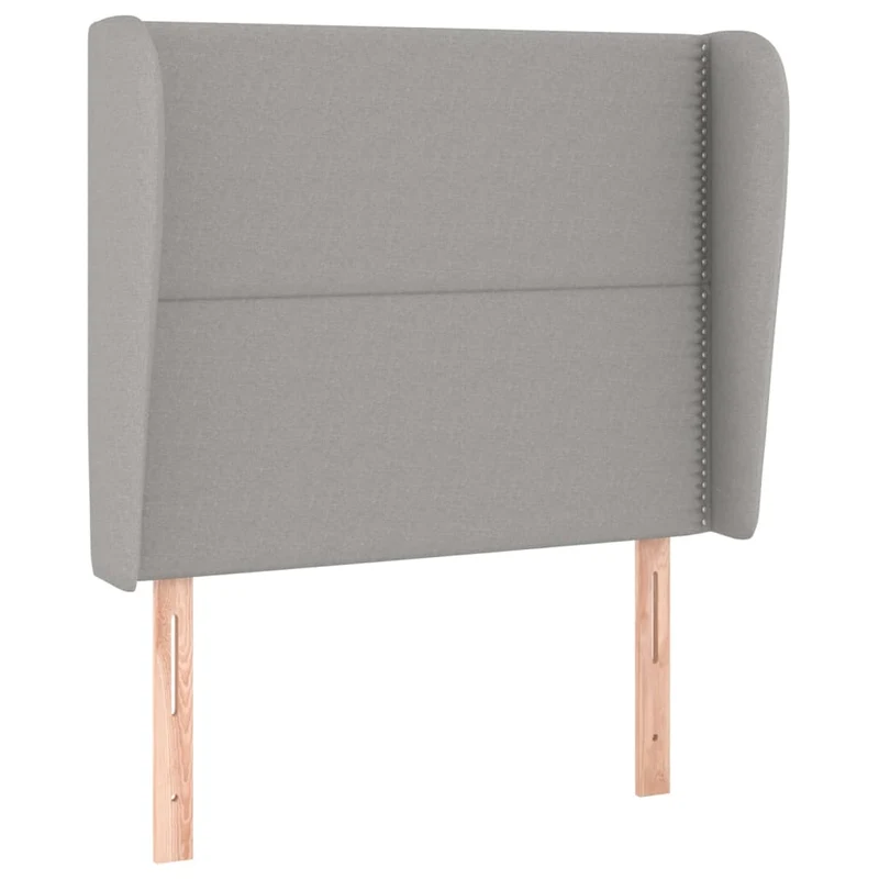 Tête de lit accessoire couchage chambre à coucher meuble avec rebord latéral 93 x 23 x 118/128 cm tissu gris clair TDL0205090