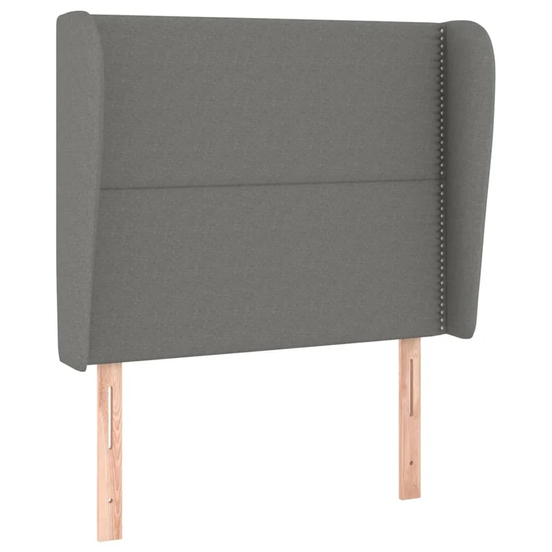 Tête de lit accessoire couchage chambre à coucher meuble avec rebord latéral 93 x 23 x 118/128 cm tissu velours gris foncé TDL0204852