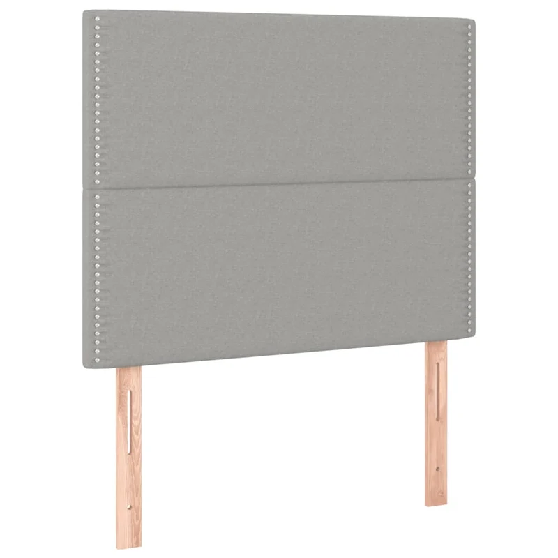 Tête de lit accessoire couchage chambre à coucher meuble à LED 90 x 5 x 118/128 cm tissu gris clair TDL0201242