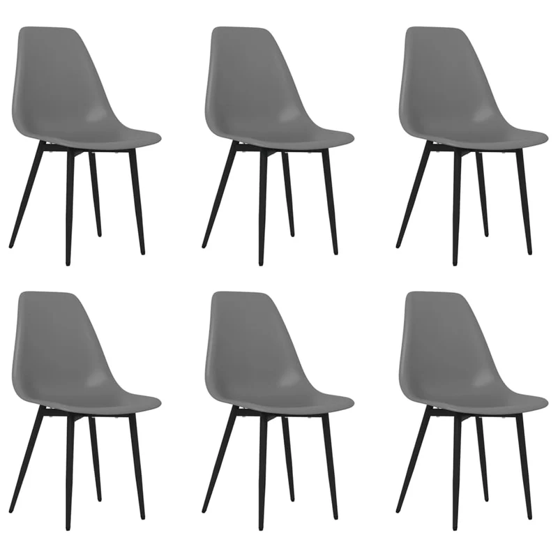 Set de 6 chaises de salle à manger en polypropylène et métal noir DEC025689