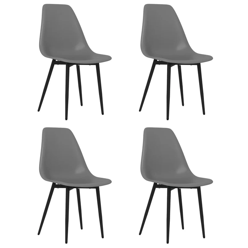 Set de 4 chaises de salle à manger en polypropylène et métal noir DEC025630