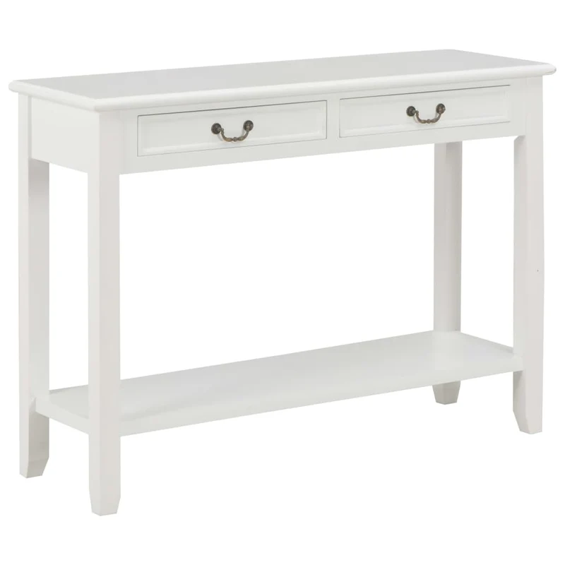 Table console meuble d'entrée avec tiroirs 110 x 35 x 80 cm MDF blanc DEC031688