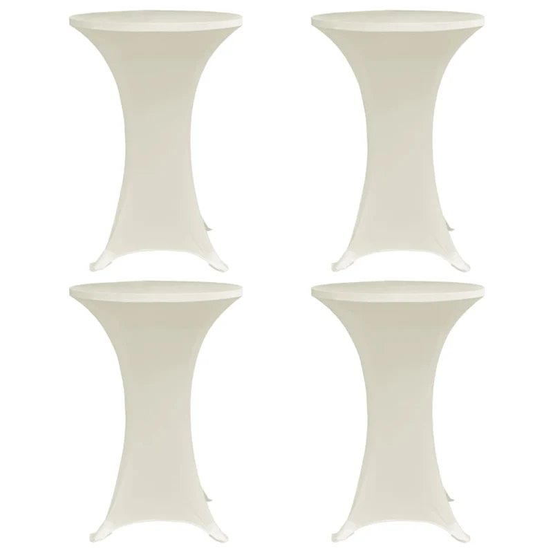 Housses élastiques de table Ø 70 cm Crème 4 pièces DEC022512