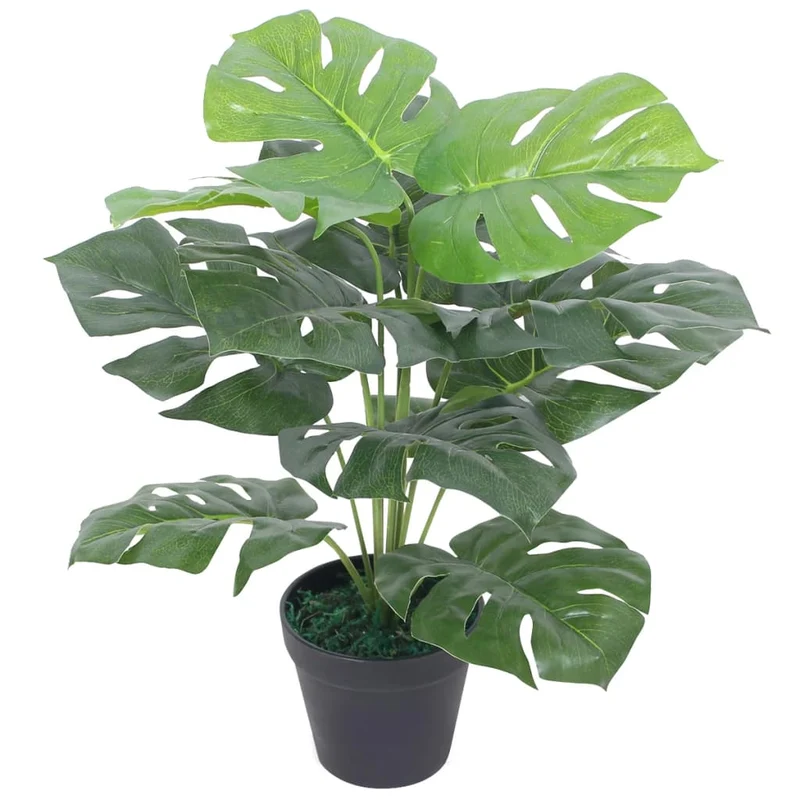 Plante monstera artificielle avec pot 45 cm vert DEC021915