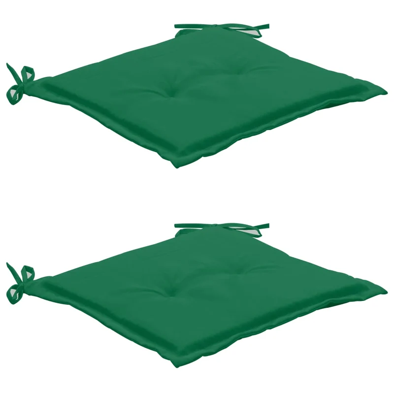 lot de 2 coussins de chaise de jardin 100% polyester imperméable vert 50x50x3 cm DEC021726