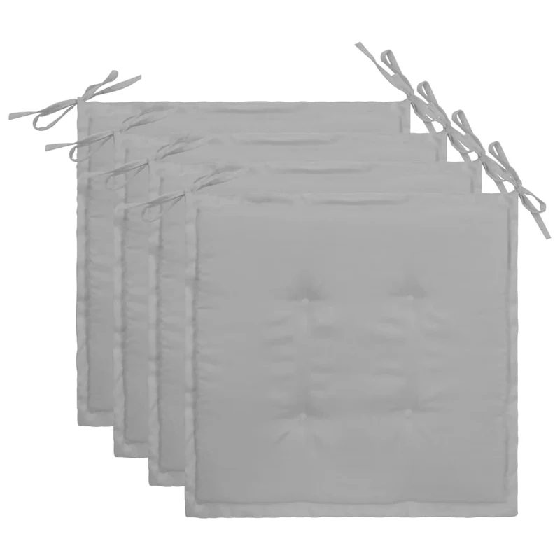 lot de 4 coussins de chaise de jardin 100% polyester imperméable gris 40x40x3 cm DEC021717