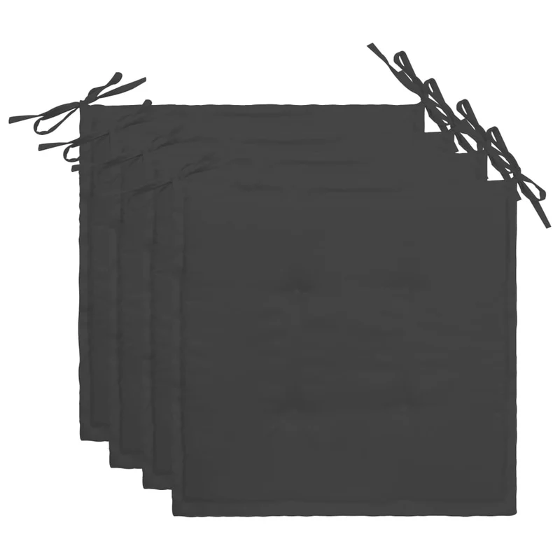 lot de 4 coussins de chaise de jardin 100% polyester imperméable anthracite 40x40x3 cm DEC021716