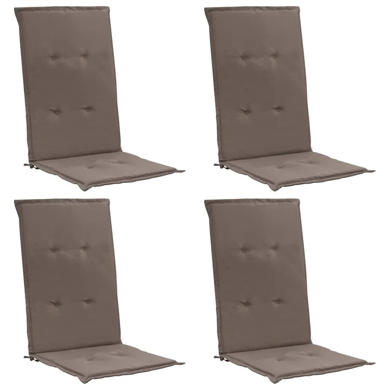 lot de 4 coussins de chaise de jardin 100% polyester imperméable taupe 120 x 50 x 3 cm DEC021669
