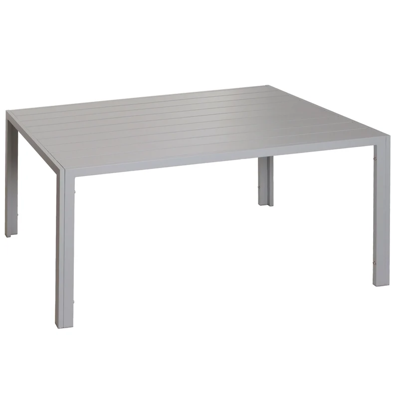 Table de jardin balcon 140 x 80 cm en aluminium gris clair 04_0008554