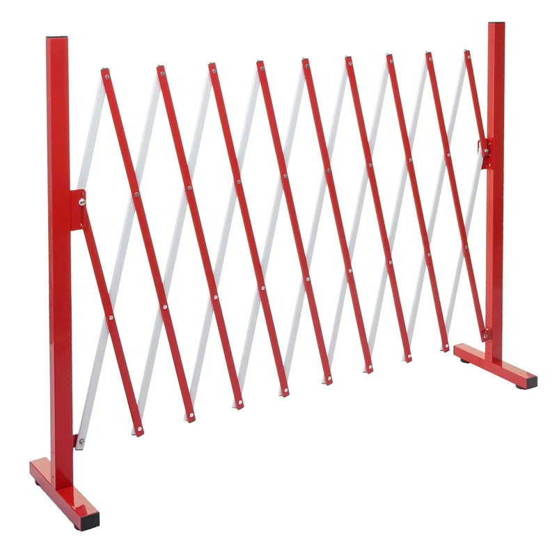Grille de barrière grille de protection clôture à ciseaux extensible aluminium rouge-blanc hauteur 103 cm 04_0006987