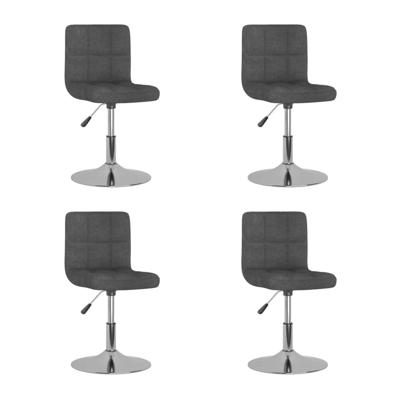 Lot de 4 tabourets de bar chaises de comptoir siège pivotant hauteur réglable en tissu gris foncé DEC025357