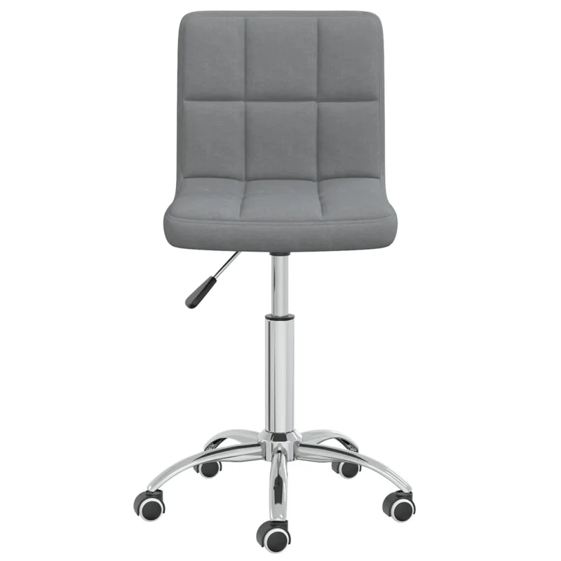 Chaise tabouret sur roulettes siège pivotant en tissu gris clair DEC025081