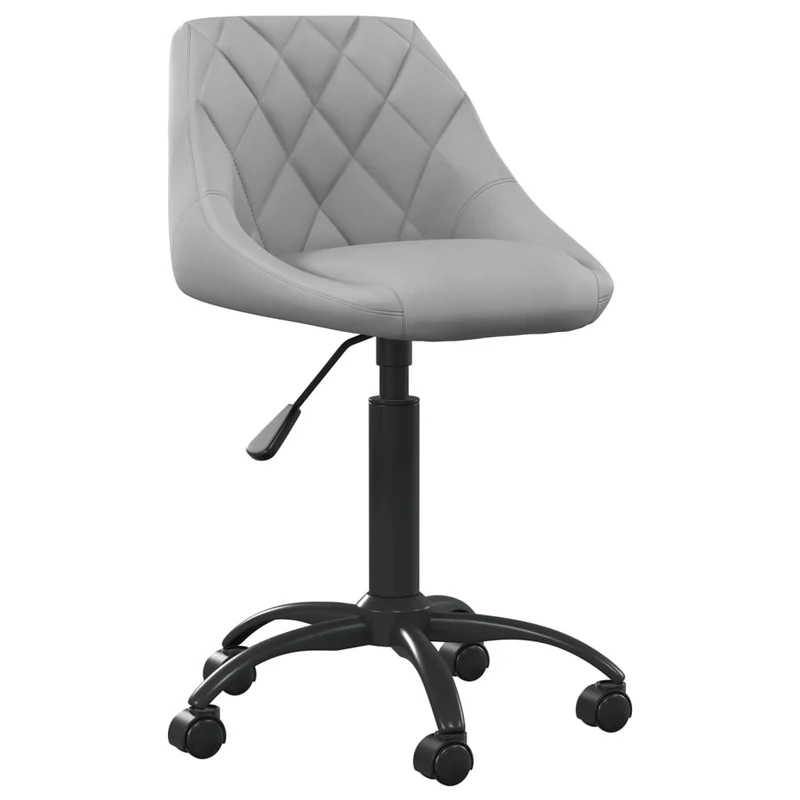 Tabouret de travail chaise de bureau sur roulettes en velours gris clair DEC025041