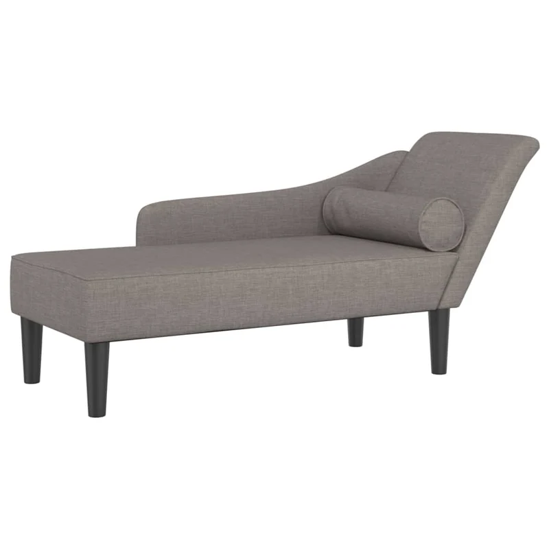 Méridienne chaise longue pour intérieur avec coussins en tissu taupe DEC026101