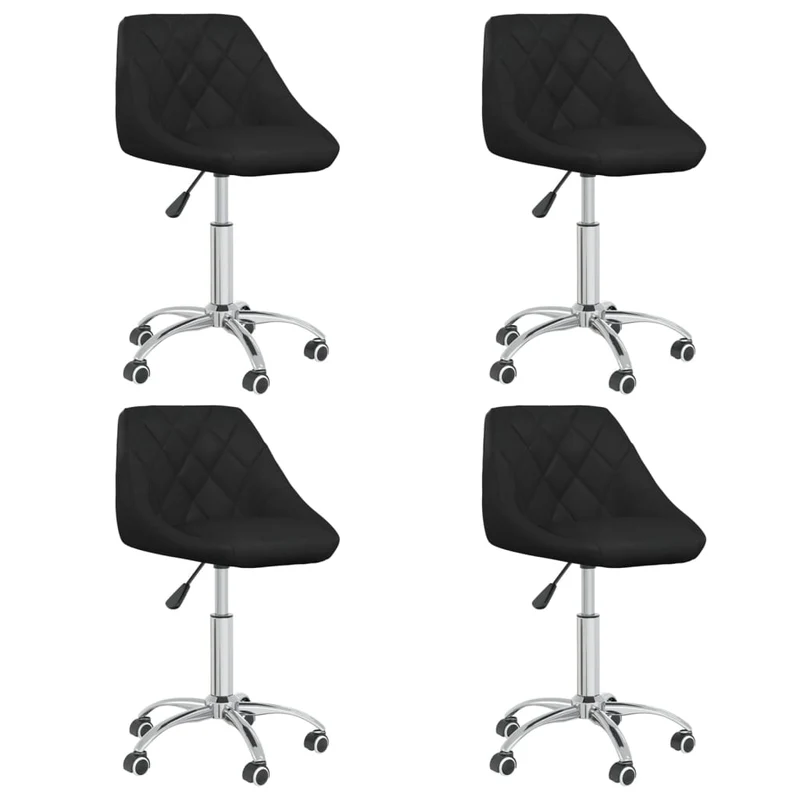 Lot de 4 tabourets de travail siège pivotant hauteur réglable en PVC noir DEC025375