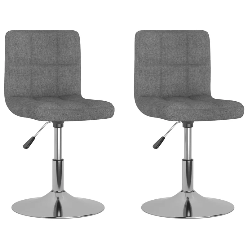 Lot de 2 tabourets de bar chaise de comptoir siège pivotant hauteur réglable en tissu gris clair DEC025231