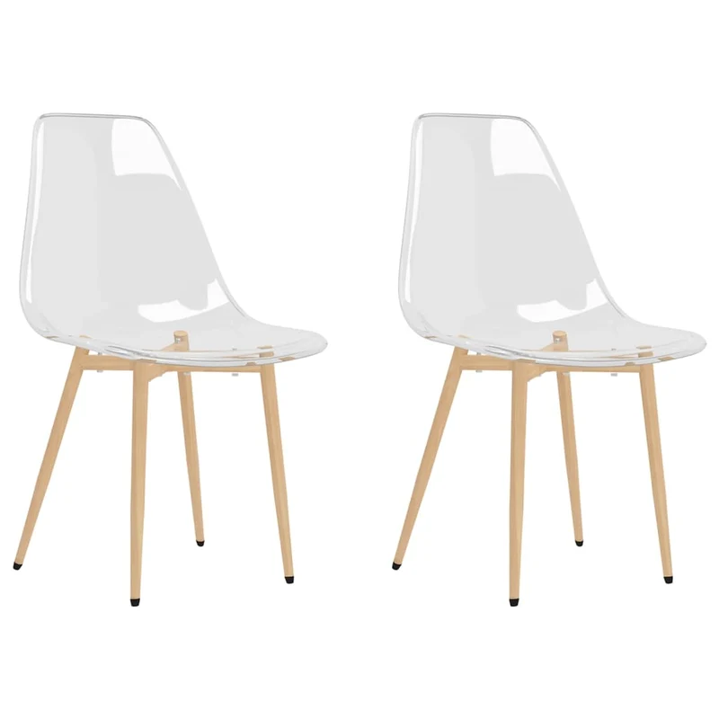 Set de 2 chaises de salle à manger design moderne en PET transparent et métal DEC025587