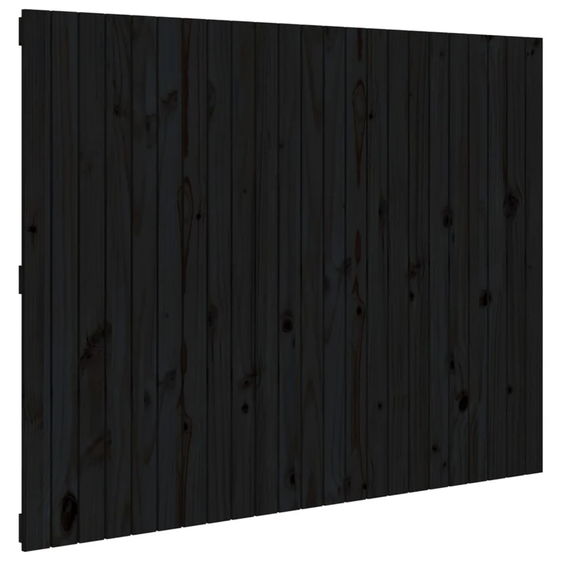 Tête de lit accessoire couchage chambre à coucher meuble murale style palette 146,5 x 3 x 110 cm bois massif noir TDL0202535