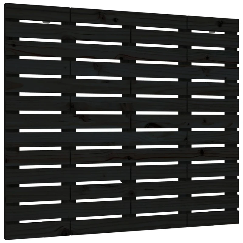 Tête de lit accessoire couchage chambre à coucher meuble murale 146 x 3 x 91,5 cm bois massif noir TDL0202532