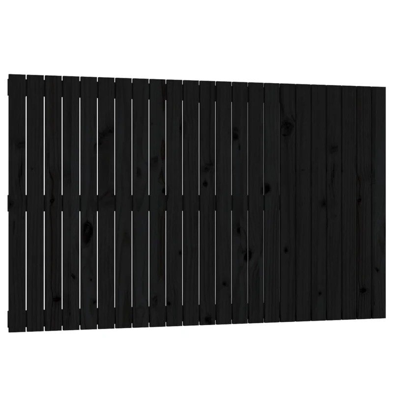 Tête de lit accessoire couchage chambre à coucher meuble murale style palette 147 x 3 x 90 cm bois massif noir TDL0202530
