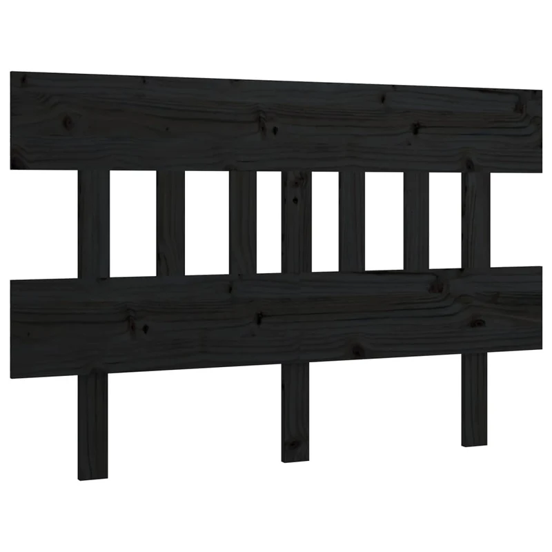 Tête de lit accessoire couchage chambre à coucher meuble 203,5 x 3 x 81 cm bois de pin noir TDL0202164