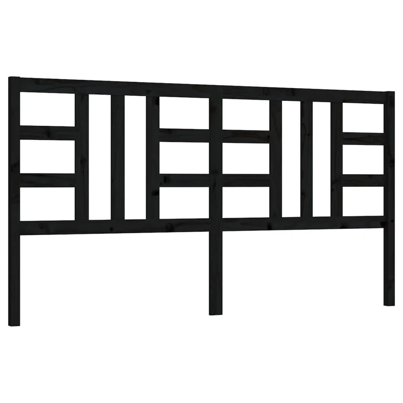 Tête de lit accessoire couchage chambre à coucher meuble 206 x 4 x 100 cm bois de pin noir TDL0202151