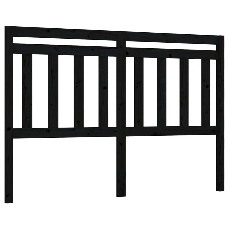 Tête de lit accessoire couchage chambre à coucher meuble 126 x 4 x 100 cm bois de pin noir TDL0202325