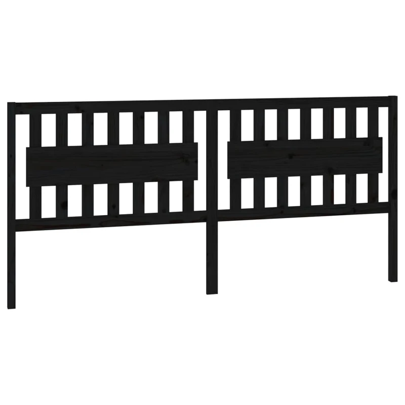 Tête de lit accessoire couchage chambre à coucher meuble 205,5 x 4 x 100 cm bois de pin noir TDL0202159