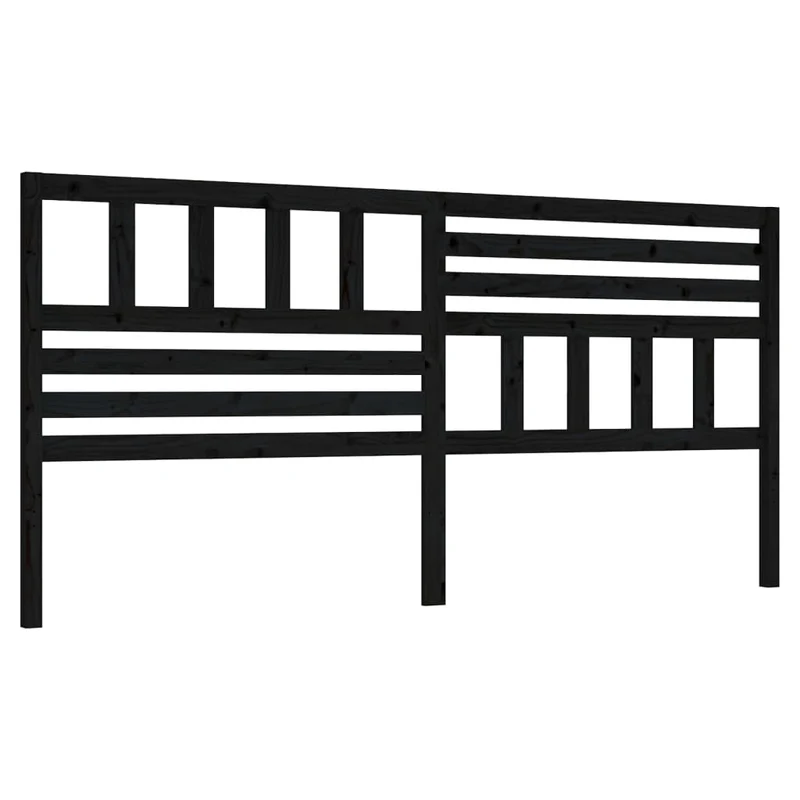 Tête de lit accessoire couchage chambre à coucher meuble 206 x 4 x 100 cm bois de pin noir TDL0202147