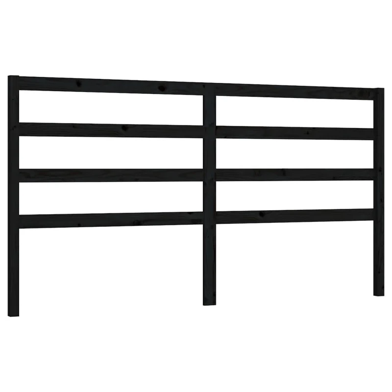 Tête de lit accessoire couchage chambre à coucher meuble 206 x 4 x 100 cm bois de pin noir TDL0202144