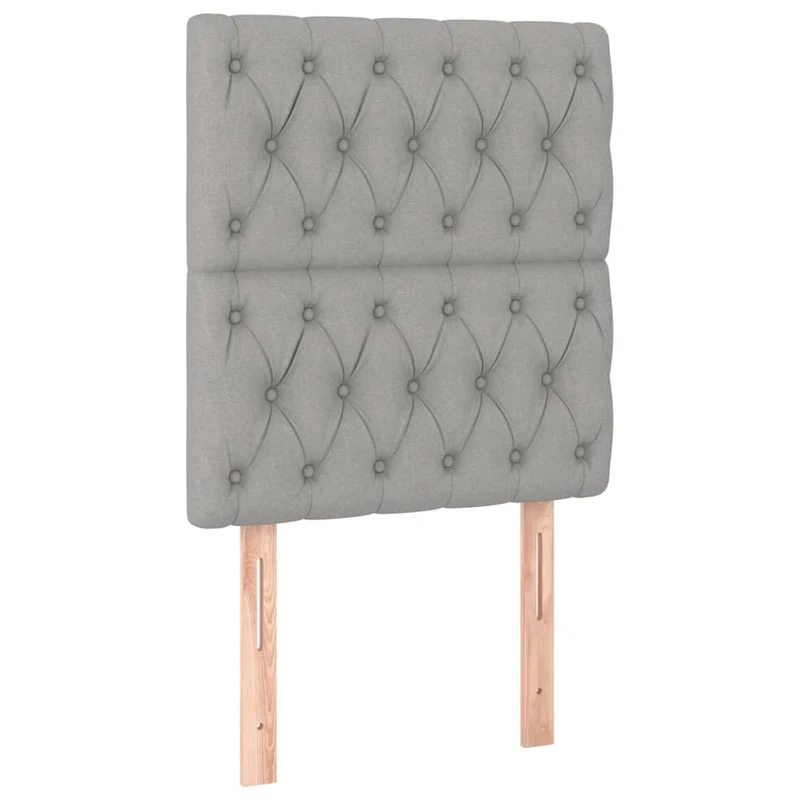 Tête de lit accessoire couchage chambre à coucher meuble à LED 80 x 7 x 118/128 cm tissu gris clair TDL0201264