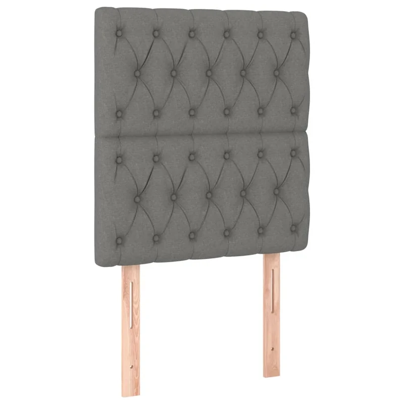 Tête de lit accessoire couchage chambre à coucher meuble à LED 80 x 7 x 118/128 cm tissu gris foncé TDL0201030