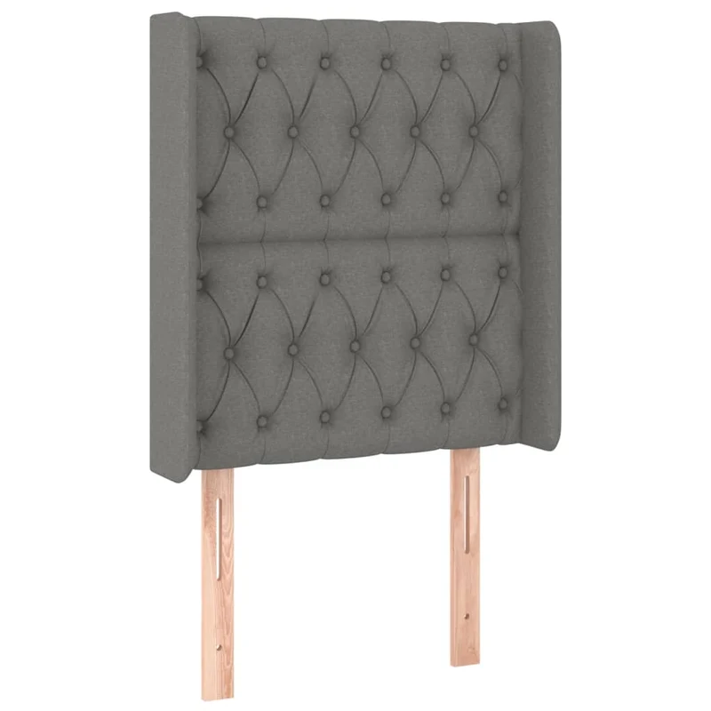 Tête de lit accessoire couchage chambre à coucher meuble à LED 83 x 16 x 118/128 cm tissu gris foncé TDL0201023