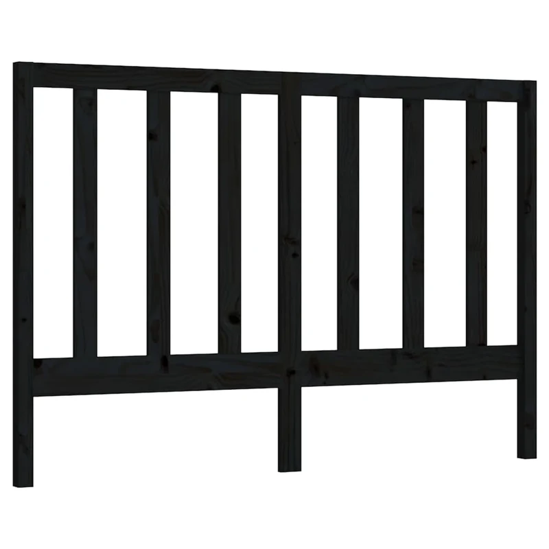 Tête de lit accessoire couchage chambre à coucher meuble 126 x 4 x 100 cm bois de pin noir TDL0202338