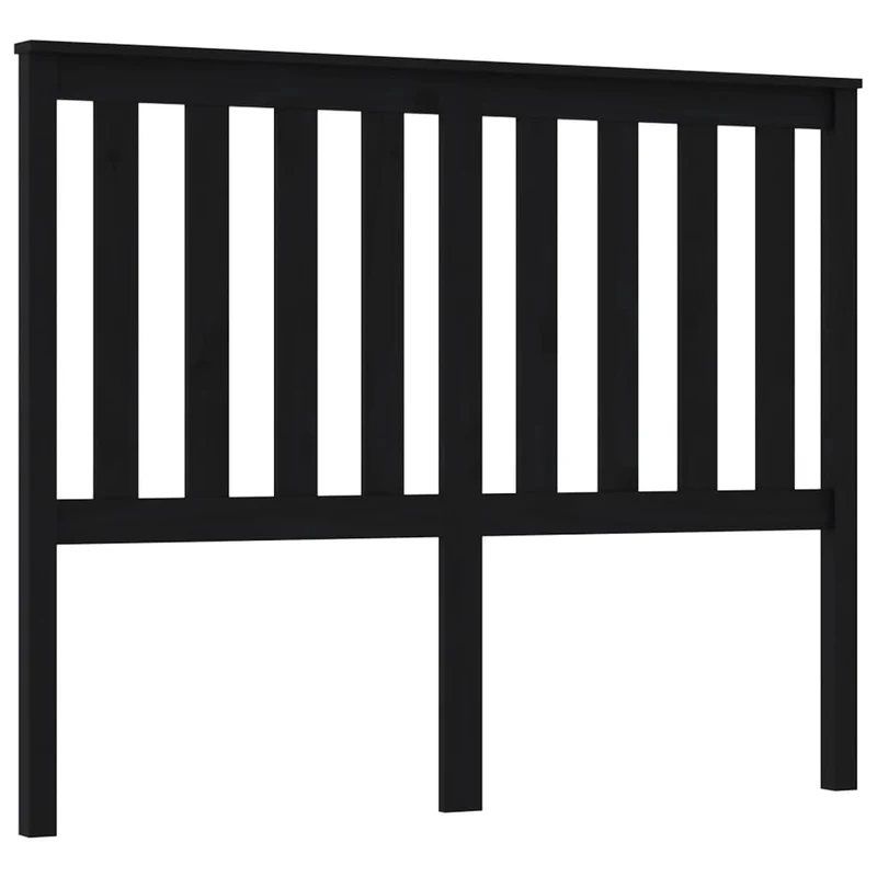 Tête de lit accessoire couchage chambre à coucher meuble 126 x 6 x 101 cm bois de pin noir TDL0202320