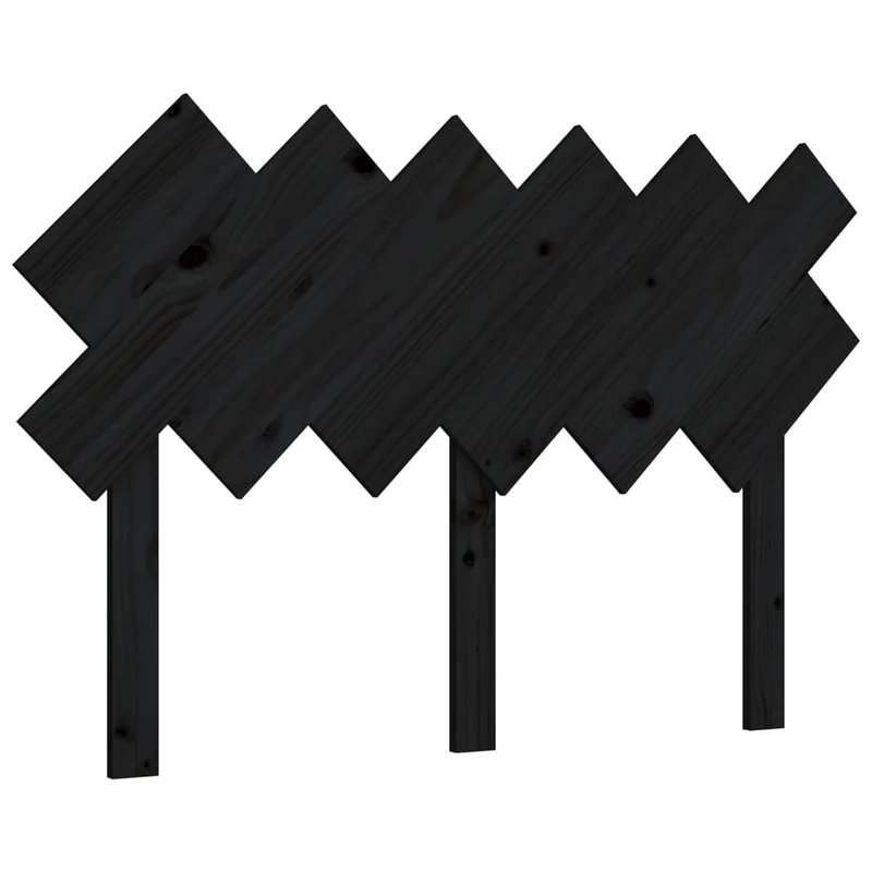 Tête de lit accessoire couchage chambre à coucher meuble 122,5 x 3 x 80,5 cm bois de pin noir TDL0202351