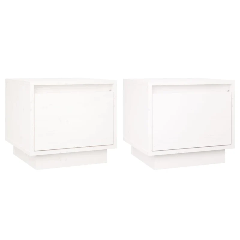 Lot de 2 tables de chevet avec tiroir 35 x 34 x 32 cm bois de pin blanc DEC034859