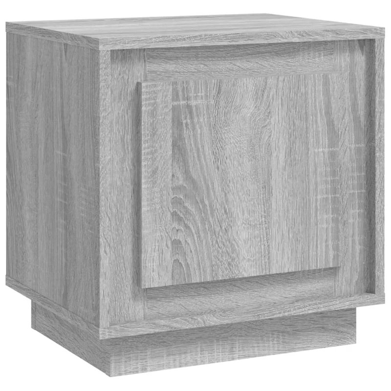 Table de chevet avec compartiment avec porte 44 x 35 x 45 cm bois d'ingénierie gris DEC034667