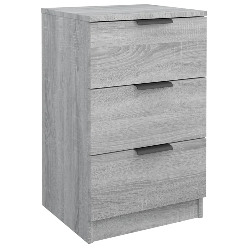 Table de chevet avec 3 tiroirs 40 x 36 x 65 cm bois d'ingénierie gris DEC034639