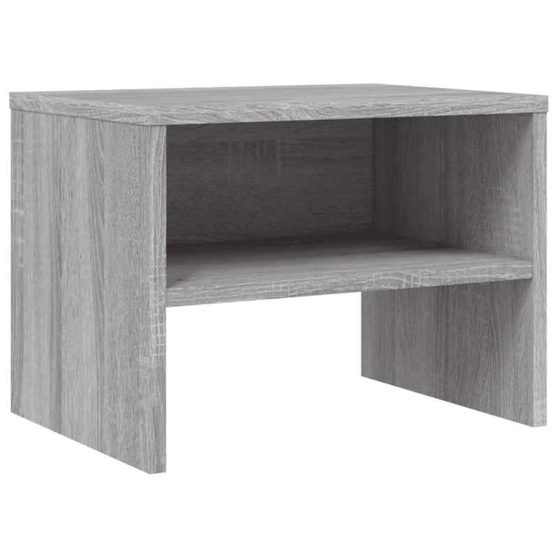Table de chevet avec étagère 40 x 30 x 30 cm bois d'ingénierie gris DEC034596
