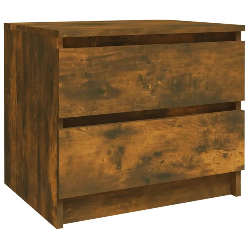 Table de chevet avec deux tiroirs 50 x 39 x 43,5 cm bois d'ingénierie marron DEC033665